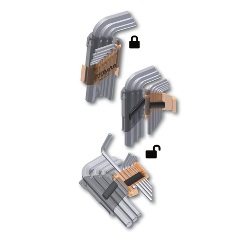 Beta | 97BTX/SC8 | 8-delig set haakse stiftsleutels met Torx profiel en kogelkop | 000970164