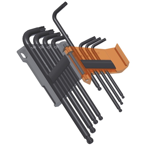 Beta | 97BTXL/SC8 | 8-delig set haakse stiftsleutels, met Torx profiel en kogelkop. Lange uitvoering | 000970364