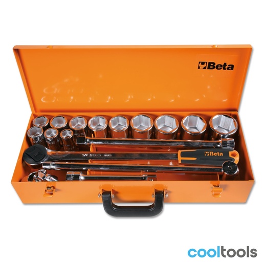Beta | 928AS/C12 | Doppendoos met 12 twaalfkant dopsleutels en 5 toebehoren, plaatstalen kist | 009280968
