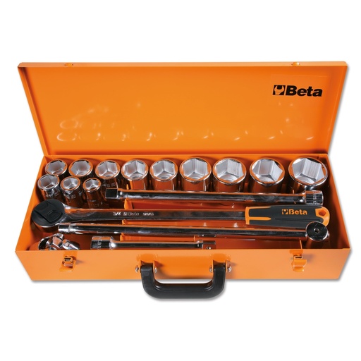 Beta | 928AS/C12 | Doppendoos met 12 twaalfkant dopsleutels en 5 toebehoren, plaatstalen kist | 009280968