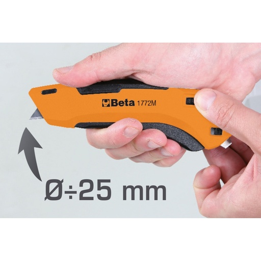 Beta | 1772M | Veiligheidsmes met inschuifbaar snijmes en 4 extra snijmessen | 017720040