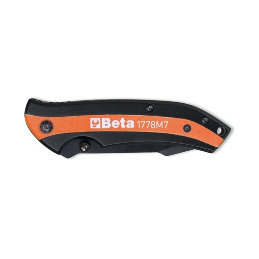 Beta | 1778M7 | Inklapbaar mes, roestvaststalen miniblad, handvat met glasvezel, in houder | 017780015