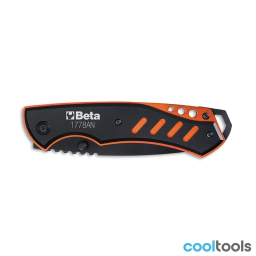 Beta | 1778AN | Inklapbaar mes, roestvaststalen blad, geanodiseerd aluminium handvat, in houder | 017780065