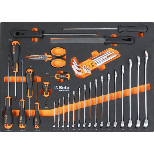 Beta | C04BOX-A VU | Gereedschapswagen met 6 laden en 196-delig assortiment | 024006301