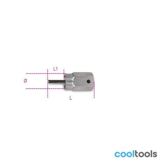 Beta | 3984/3 | Freewheelverwijderaar voor Shimano, cassettelockring met geleiderpen, vernikkeld | 039840030