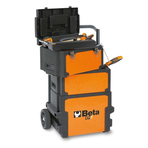 Beta | C42H | Gereedschapstrolley met 3 afneembare gereedschapskoffers | 042000002