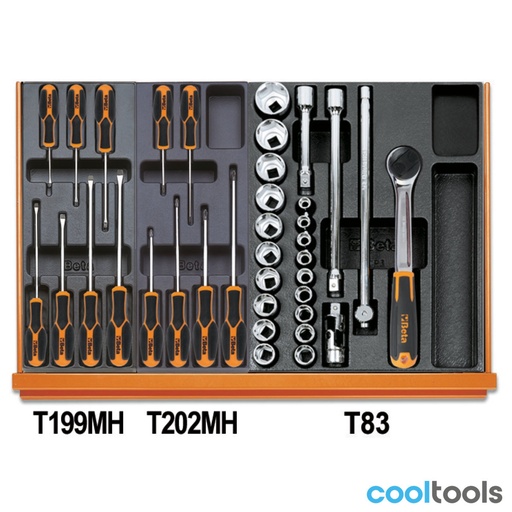 Beta | 5904VU/2T | Universeel assortiment van 104 gereedschappen in ABS-inlegbakken | 059041070