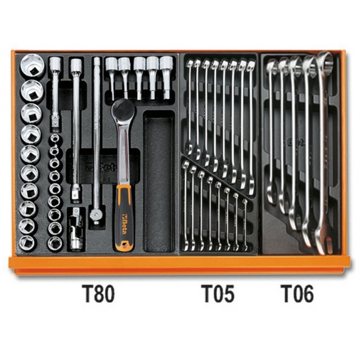 Beta | 5904VI/1T | Industrieel assortiment van 98 gereedschappen in ABS-inlegbakken | 059041161