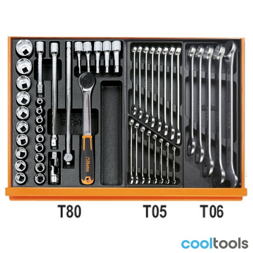 Beta | 5904VG/5T | Autoherstel-assortiment van 153 gereedschappen in ABS-inlegbakken | 059041196