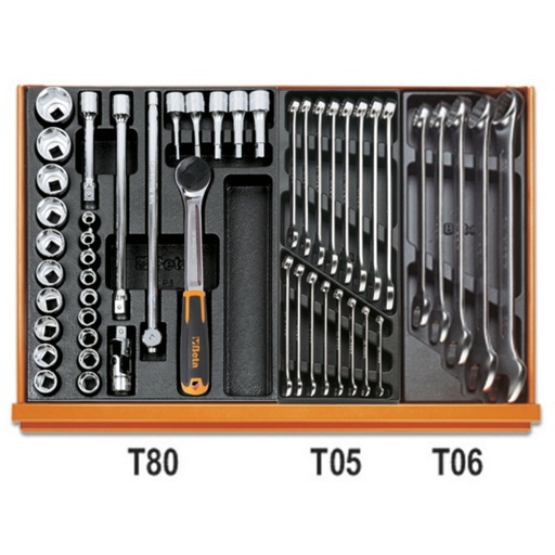 Beta | 5908VI/2T | Industrieel assortiment van 232 gereedschappen in ABS-inlegbakken | 059081105