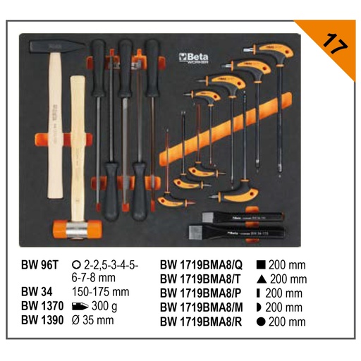 Beta | BW 5945/2024 | Gereedschapsassortiment in EVA-schalen voor C45PRO-werkplaatsmeubels | 059456302