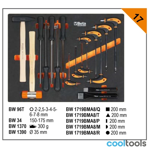 Beta | BW 5945/2024 | Gereedschapsassortiment in EVA-schalen voor C45PRO-werkplaatsmeubels | 059456302