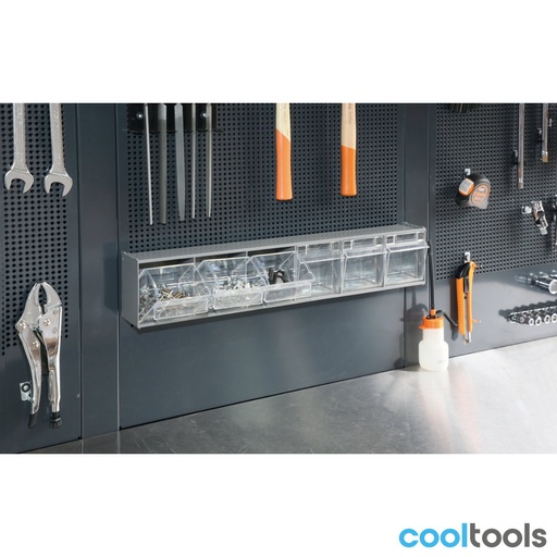 Beta | PM/6C | Magazijnbakjes 6-vaks, kunststof met wandhouder | 088880440