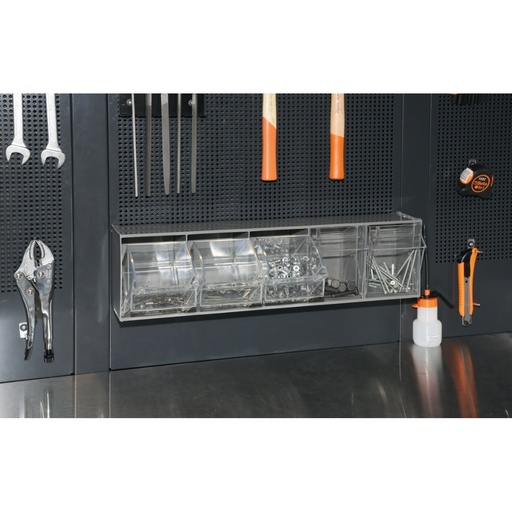 Beta | PM/5C | Magazijnbakjes 5-vaks, kunststof met wandhouder | 088880450