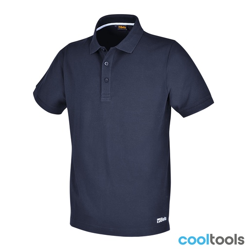 Beta | 7552BL | Poloshirt met drie knopen, pique-katoen 200 g/m2, blauw