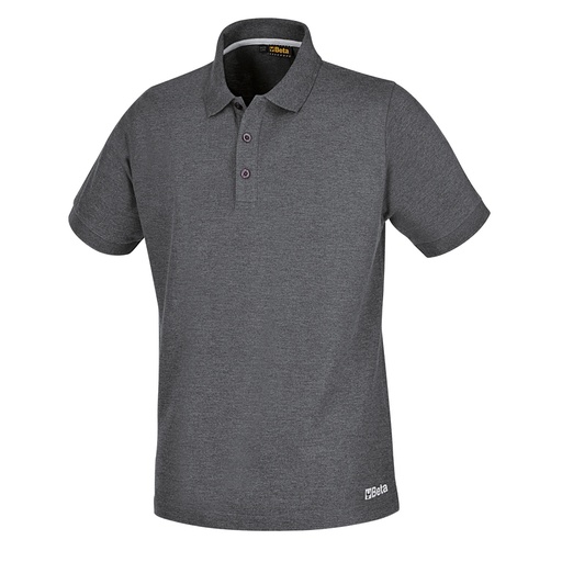 Beta | 7552G | Poloshirt met drie knopen, pique-katoen 200 g/m2, grijs melange