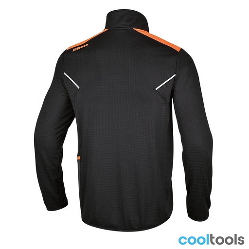 Beta | 7563N | Microfleece trui met korte rits, zwart