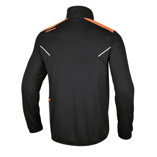 Beta | 7563N | Microfleece trui met korte rits, zwart