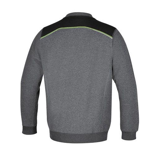 Beta | 7642G | Sweatshirt met ronde hals, zwarte schouderinzetstukken en groene details