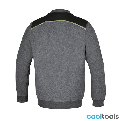 Beta | 7642G | Sweatshirt met ronde hals, zwarte schouderinzetstukken en groene details