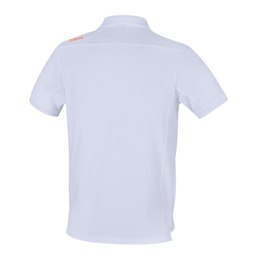 Beta | 9534WO | Poloshirt, jersey katoen, 200 g/m2, wit met oranje inzetstukken