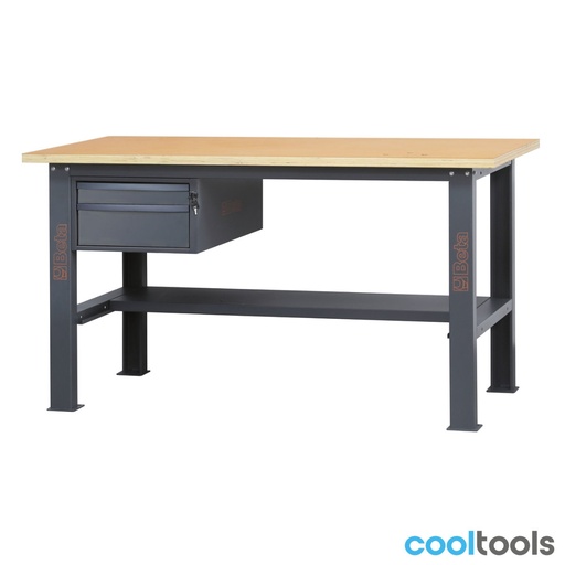 Beta | C58BC-W1,6 2C | Werkbank 1,6 m met houten werkblad en 2 laden