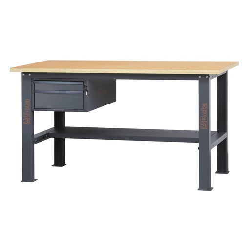 Beta | C58BC-W1,6 2C | Werkbank 1,6 m met houten werkblad en 2 laden