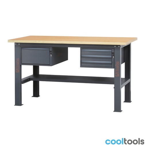 Beta | C58BC-W1,6 4C | Werkbank 1,6 m met houten werkblad en 4 laden
