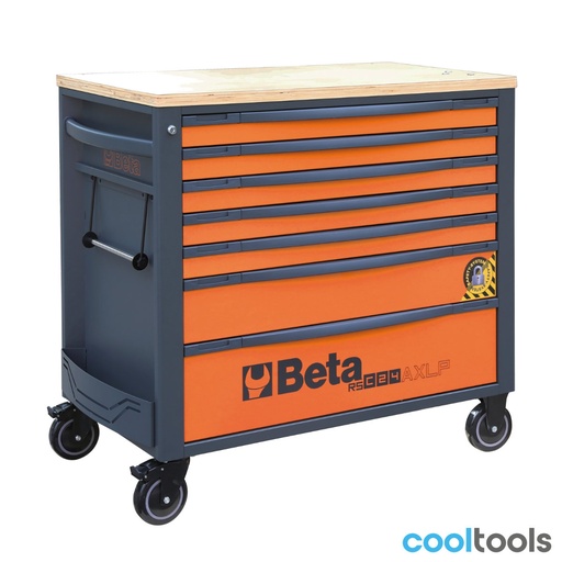 Beta | RSC24AXLP/7 | Gereedschapswagen met 7 laden, met houten werkblad en anti-omvalsysteem, lang model
