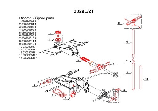 Beta | 3029/2T-L/R6 | Reservewiel voor kriks 3029/2T, 3029L/2T, 3030H/2T en 3033E/3T | 030290506
