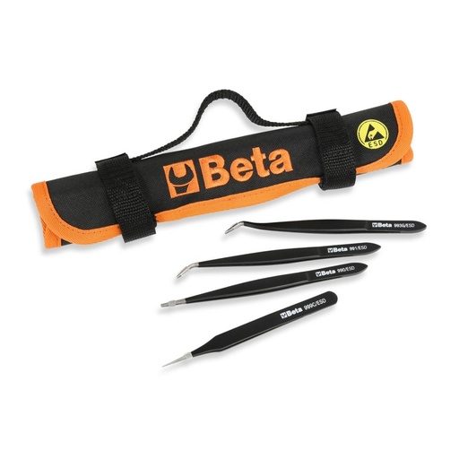 Beta | 999ESD/B4 | Set 4 ESD-pincetten, zuur- en magneetbestendig | 009990040