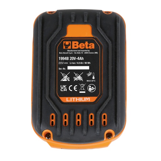 Beta | 1994BC-4AH/SK-BORSA | Startpakket 20V: accu 4 Ah, lader en tas | 019940244