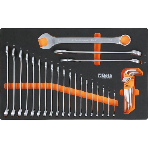 Beta | BW 2400S R8/E-L | Gereedschapswagen 8 laden met 398-delig assortiment, rood