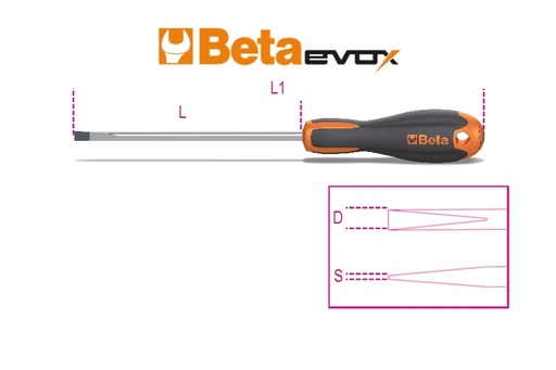 Beta | 1204E | Evox schroevendraaier voor verzonken schroeven, verchroomd, tip gebruneerd