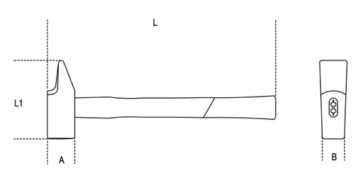 Beta | 1374F | Timmermanshamer Frans model met houten steel