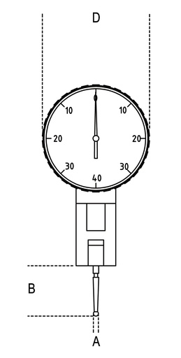 Beta | 1662AN | Instelbare meetklok met taster, uitlezing tot 0,01 mm | 016620200