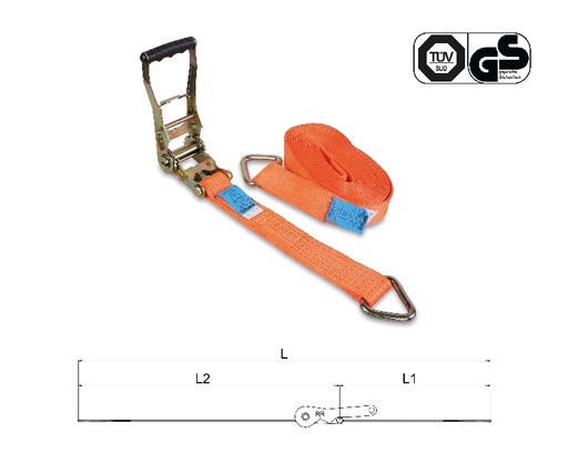 Beta | 8182GD | Ratelspanband met deltahaak, LC 2000 kg, polyester (PES) | 081820485