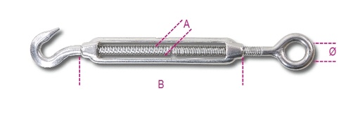 Beta | 8206 | Spanschroef met oog en haak, RVS AISI 316