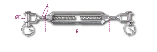 Beta | 8209 | Spanschroef met twee gaffels, RVS AISI 316