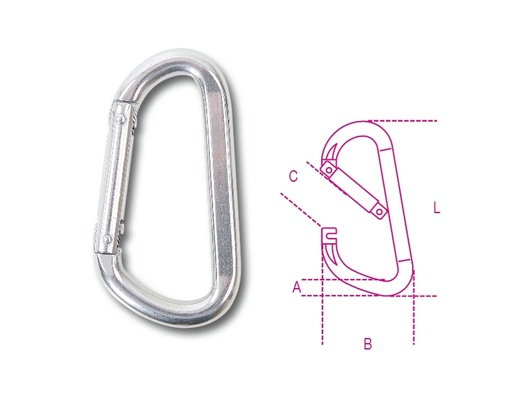 Beta | 8278 | Trapeziumvormige karabijnhaak, RVS AISI 316