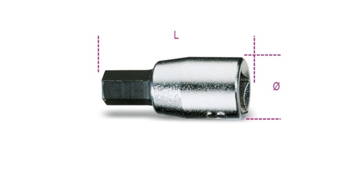 Beta | 900PE/AS | Schroevendraaierdoppen voor inbusschroeven, 1/4", verchroomd