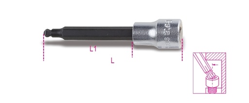 Beta | 910BP | Dopsleutels met kogelkopaansluiting, 3/8"