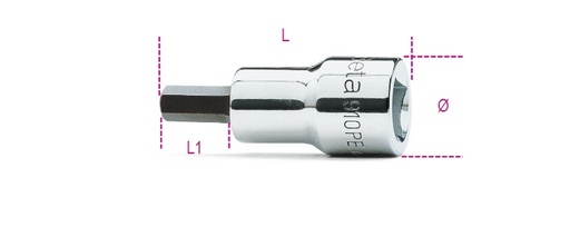 Beta | 910PE/AS | Schroevendraaierdoppen voor inbusschroeven, 3/8", verchroomd