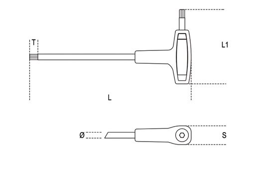 Beta | 97TTXHS | Haakse stiftsleutel voor Torx® schroeven met krachthandgreep, H-SAFE