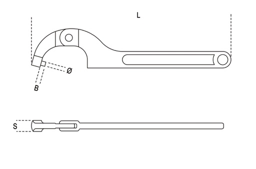 Beta | 99ST | Verstelbare haaksleutels met scharnierende haak en pen