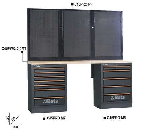 Beta | C45PRO | Werkbank, 2 m | 2.0 BPW-2,0 | 045002052