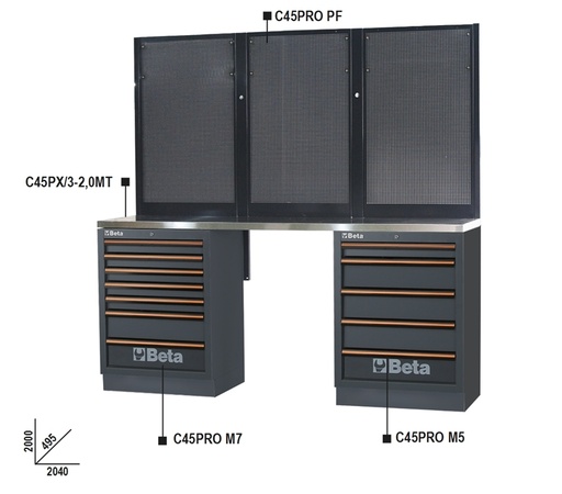 Beta | C45PRO | Werkplaatsinrichting, 2 m | 2.0 BPX-2,0 | 045002042