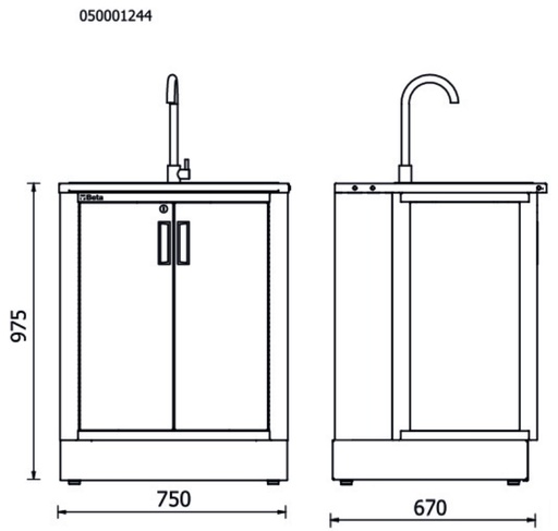Beta | RSC50 | Vaste module met ingebouwde spoelbak | RSC50 2.0 ML | 050001284