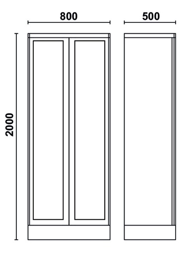 Beta | RSC55 | Plaatstalen kast 2 polycarbonaat deuren | C55AT2 | 055000422