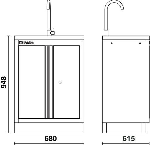 Beta | C45PRO | Vaste module met ingebouwde spoelbak | 2.0 ML | 045002233
